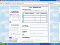 Online Registration Form Screen Sample